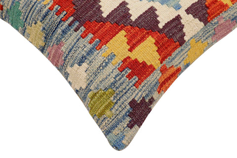 handmade Traditional Pillow Blue Rust Hand-Woven SQUARE 100% WOOL Hand woven turkish pillow2 x 2