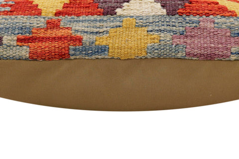 handmade Traditional Pillow Blue Rust Hand-Woven SQUARE 100% WOOL Hand woven turkish pillow2 x 2