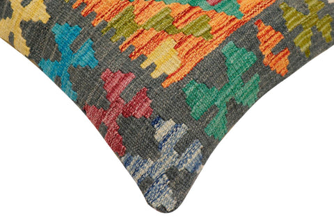 handmade Traditional Pillow Rust Charcoal Hand-Woven SQUARE 100% WOOL Hand woven turkish pillow2 x 2