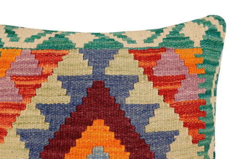handmade Traditional Pillow Rust Blue Hand-Woven SQUARE 100% WOOL Hand woven turkish pillow2 x 2