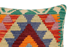 handmade Traditional Pillow Rust Blue Hand-Woven SQUARE 100% WOOL Hand woven turkish pillow2' x 2'