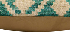 handmade Traditional Pillow Rust Blue Hand-Woven SQUARE 100% WOOL Hand woven turkish pillow2' x 2'