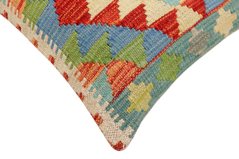 handmade Traditional Pillow Rust Blue Hand-Woven SQUARE 100% WOOL Hand woven turkish pillow2 x 2