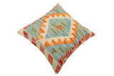 handmade Traditional Pillow Red Blue Hand-Woven SQUARE 100% WOOL Hand woven turkish pillow2' x 2'
