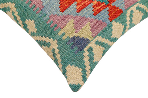 handmade Traditional Pillow Rust Blue Hand-Woven SQUARE 100% WOOL Hand woven turkish pillow2 x 2
