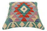 handmade Traditional Pillow Rust Blue Hand-Woven SQUARE 100% WOOL Hand woven turkish pillow2' x 2'