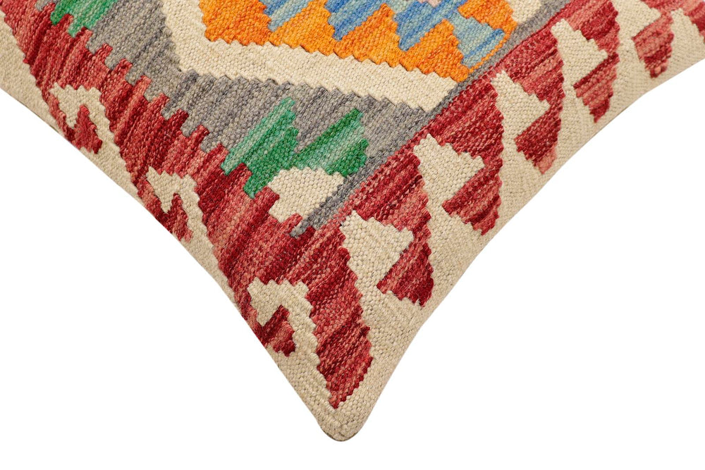handmade Traditional Pillow Red Blue Hand-Woven SQUARE 100% WOOL Hand woven turkish pillow2' x 2'