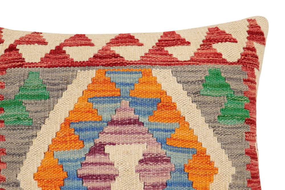 handmade Traditional Pillow Red Blue Hand-Woven SQUARE 100% WOOL Hand woven turkish pillow2' x 2'