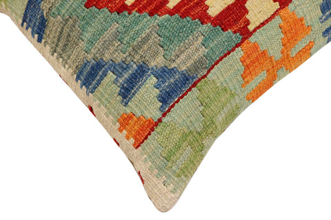 handmade Traditional Pillow Rust Blue Hand-Woven SQUARE 100% WOOL Hand woven turkish pillow2 x 2