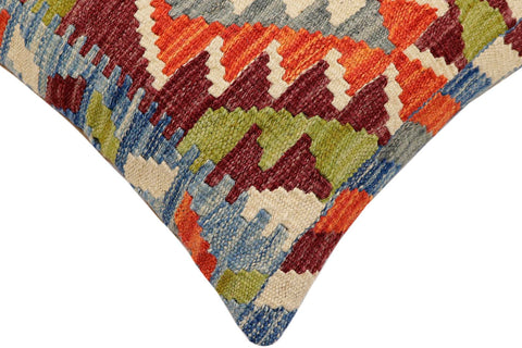 handmade Traditional Pillow Rust Blue Hand-Woven SQUARE 100% WOOL Hand woven turkish pillow2 x 2