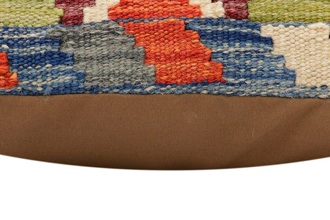 handmade Traditional Pillow Rust Blue Hand-Woven SQUARE 100% WOOL Hand woven turkish pillow2 x 2