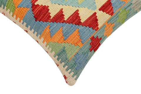 handmade Traditional Pillow Rust Blue Hand-Woven SQUARE 100% WOOL Hand woven turkish pillow2 x 2