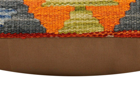 handmade Traditional Pillow Rust Blue Hand-Woven SQUARE 100% WOOL Hand woven turkish pillow2 x 2