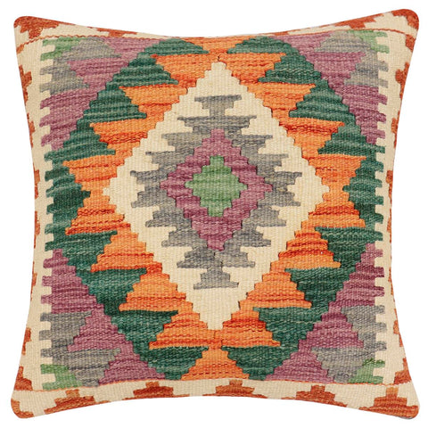 handmade Traditional Pillow Rust Gray Hand-Woven SQUARE 100% WOOL Hand woven turkish pillow2 x 2