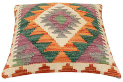handmade Traditional Pillow Rust Gray Hand-Woven SQUARE 100% WOOL Hand woven turkish pillow2' x 2'