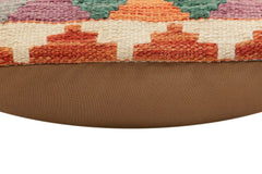 handmade Traditional Pillow Rust Gray Hand-Woven SQUARE 100% WOOL Hand woven turkish pillow2' x 2'