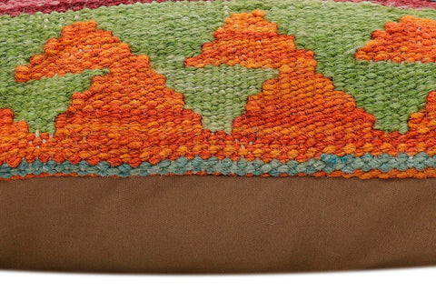 handmade Traditional Pillow Rust Blue Hand-Woven SQUARE 100% WOOL Hand woven turkish pillow2 x 2