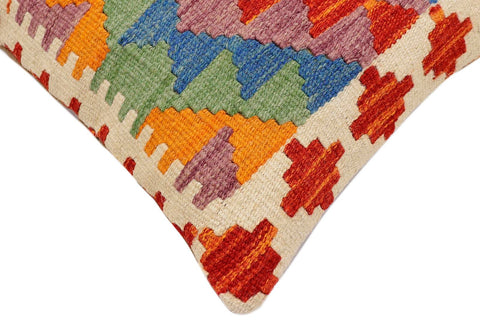 handmade Traditional Pillow Rust Blue Hand-Woven SQUARE 100% WOOL Hand woven turkish pillow2 x 2