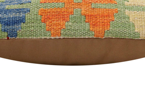 handmade Traditional Pillow Rust Blue Hand-Woven SQUARE 100% WOOL Hand woven turkish pillow2 x 2