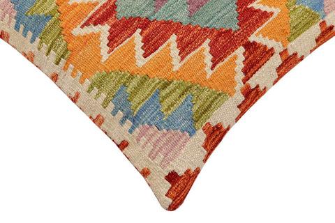 handmade Traditional Pillow Rust Blue Hand-Woven SQUARE 100% WOOL  Hand woven turkish pillow  2 x 2