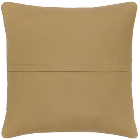 handmade Traditional Pillow Rust Blue Hand-Woven SQUARE 100% WOOL  Hand woven turkish pillow  2 x 2