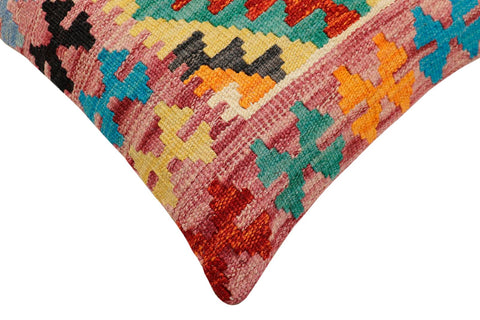 handmade Traditional Pillow Rust Blue Hand-Woven SQUARE 100% WOOL Hand woven turkish pillow2 x 2