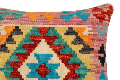 handmade Traditional Pillow Rust Blue Hand-Woven SQUARE 100% WOOL Hand woven turkish pillow2 x 2