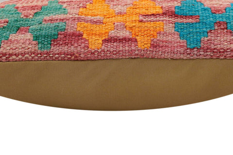 handmade Traditional Pillow Rust Blue Hand-Woven SQUARE 100% WOOL Hand woven turkish pillow2 x 2