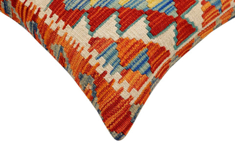 handmade Traditional Pillow Rust Blue Hand-Woven SQUARE 100% WOOL Hand woven turkish pillow2 x 2