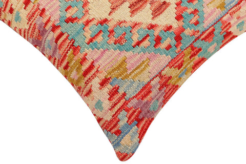 handmade Traditional Pillow Red Blue Hand-Woven SQUARE 100% WOOL Hand woven turkish pillow2 x 2