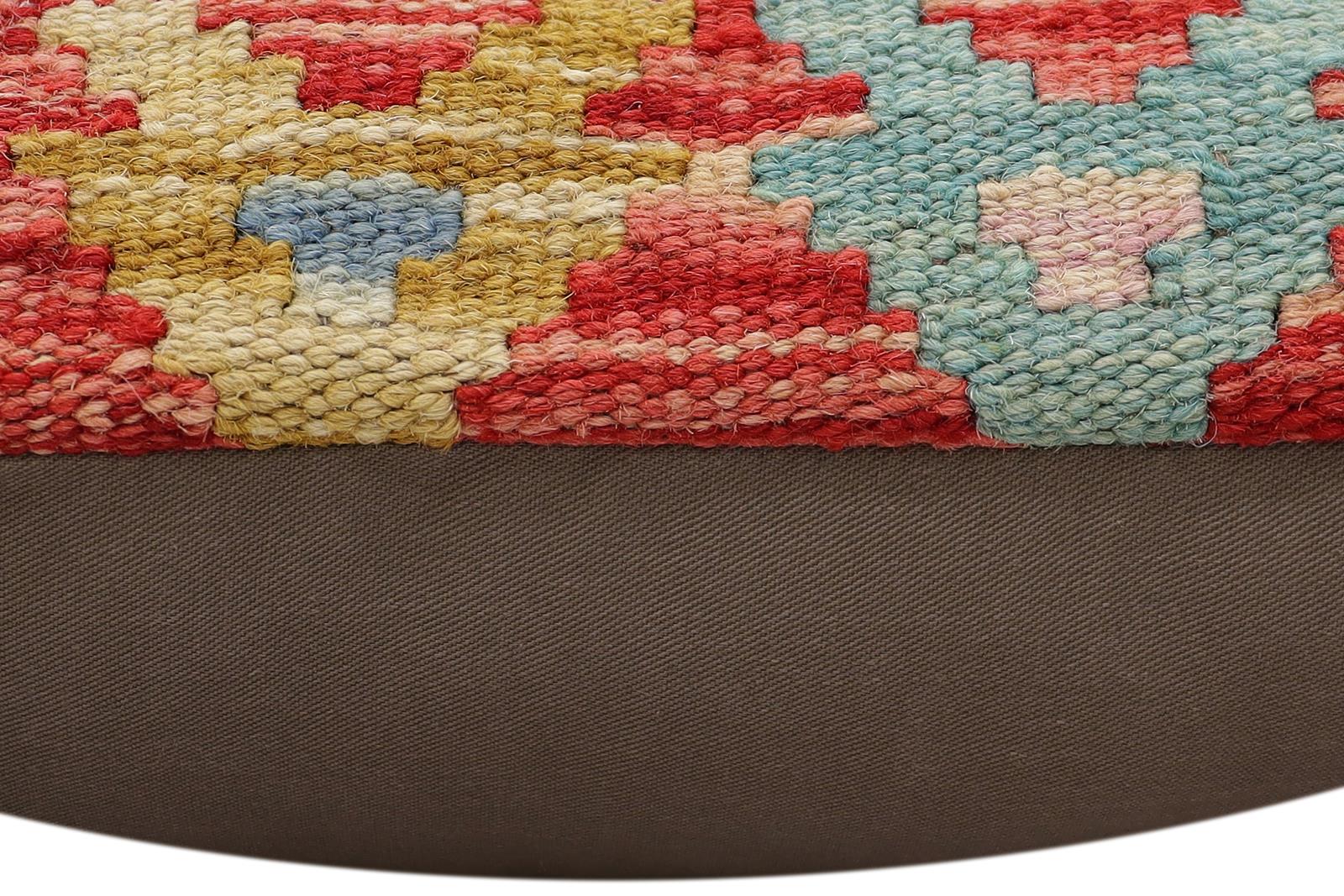 handmade Traditional Pillow Red Blue Hand-Woven SQUARE 100% WOOL Hand woven turkish pillow2 x 2