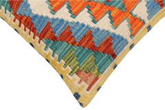 handmade Traditional Pillow Rust Blue Hand-Woven SQUARE 100% WOOL Hand woven turkish pillow2' x 2'