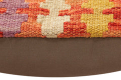 handmade Traditional Pillow Rust Blue Hand-Woven SQUARE 100% WOOL Hand woven turkish pillow2' x 2'