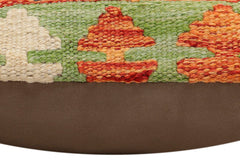 handmade Traditional Pillow Rust Blue Hand-Woven SQUARE 100% WOOL Hand woven turkish pillow2' x 2'