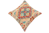 handmade Traditional Pillow Red Blue Hand-Woven SQUARE 100% WOOL Hand woven turkish pillow2' x 2'