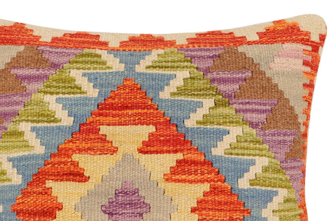 handmade Traditional Pillow Rust Blue Hand-Woven SQUARE 100% WOOL Hand woven turkish pillow2 x 2