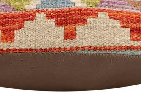 handmade Traditional Pillow Rust Blue Hand-Woven SQUARE 100% WOOL Hand woven turkish pillow2 x 2