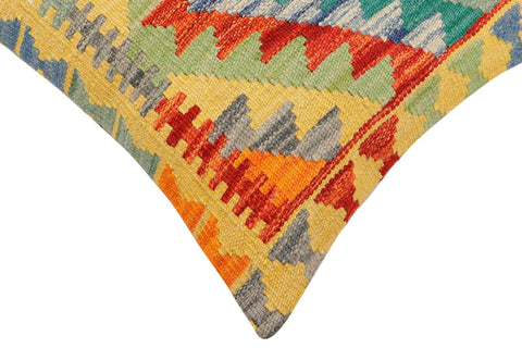 handmade Traditional Pillow Rust Blue Hand-Woven SQUARE 100% WOOL Hand woven turkish pillow2 x 2