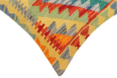 handmade Traditional Pillow Rust Blue Hand-Woven SQUARE 100% WOOL Hand woven turkish pillow2' x 2'