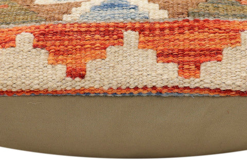 handmade Traditional Pillow Rust Blue Hand-Woven SQUARE 100% WOOL Hand woven turkish pillow2 x 2