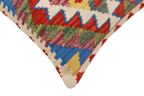 handmade Traditional Pillow Rust Blue Hand-Woven SQUARE 100% WOOL Hand woven turkish pillow2 x 2