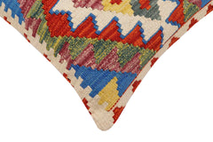 handmade Traditional Pillow Rust Blue Hand-Woven SQUARE 100% WOOL Hand woven turkish pillow2' x 2'