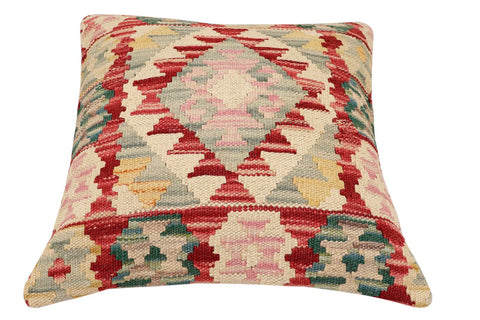 handmade Traditional Pillow Red Beige Hand-Woven SQUARE 100% WOOL Hand woven turkish pillow2 x 2