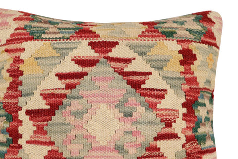handmade Traditional Pillow Red Beige Hand-Woven SQUARE 100% WOOL Hand woven turkish pillow2 x 2