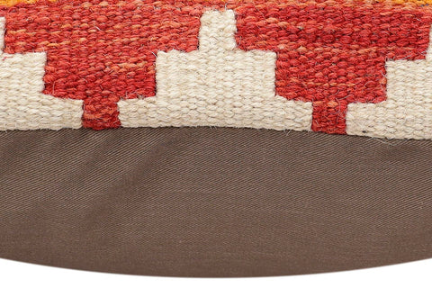 handmade Traditional Pillow Rust Blue Hand-Woven SQUARE 100% WOOL Hand woven turkish pillow2 x 2