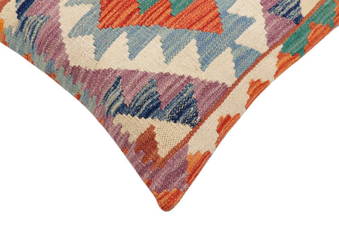 handmade Traditional Pillow Rust Blue Hand-Woven SQUARE 100% WOOL Hand woven turkish pillow2 x 2