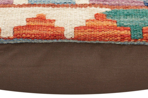 handmade Traditional Pillow Rust Blue Hand-Woven SQUARE 100% WOOL Hand woven turkish pillow2 x 2