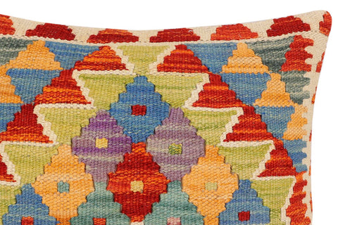 handmade Traditional Pillow Rust Blue Hand-Woven SQUARE 100% WOOL Hand woven turkish pillow2 x 2