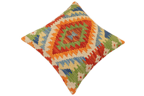 handmade Traditional Pillow Rust Blue Hand-Woven SQUARE 100% WOOL Hand woven turkish pillow2 x 2