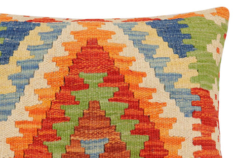 handmade Traditional Pillow Rust Blue Hand-Woven SQUARE 100% WOOL Hand woven turkish pillow2 x 2